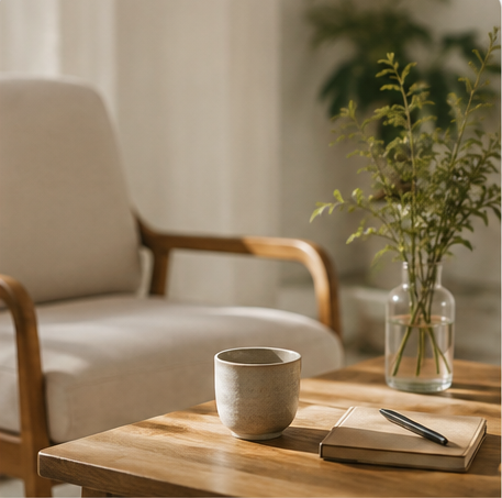 chair and coffee
