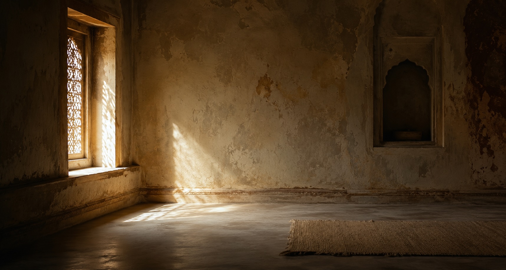 Light through window in a rustic room