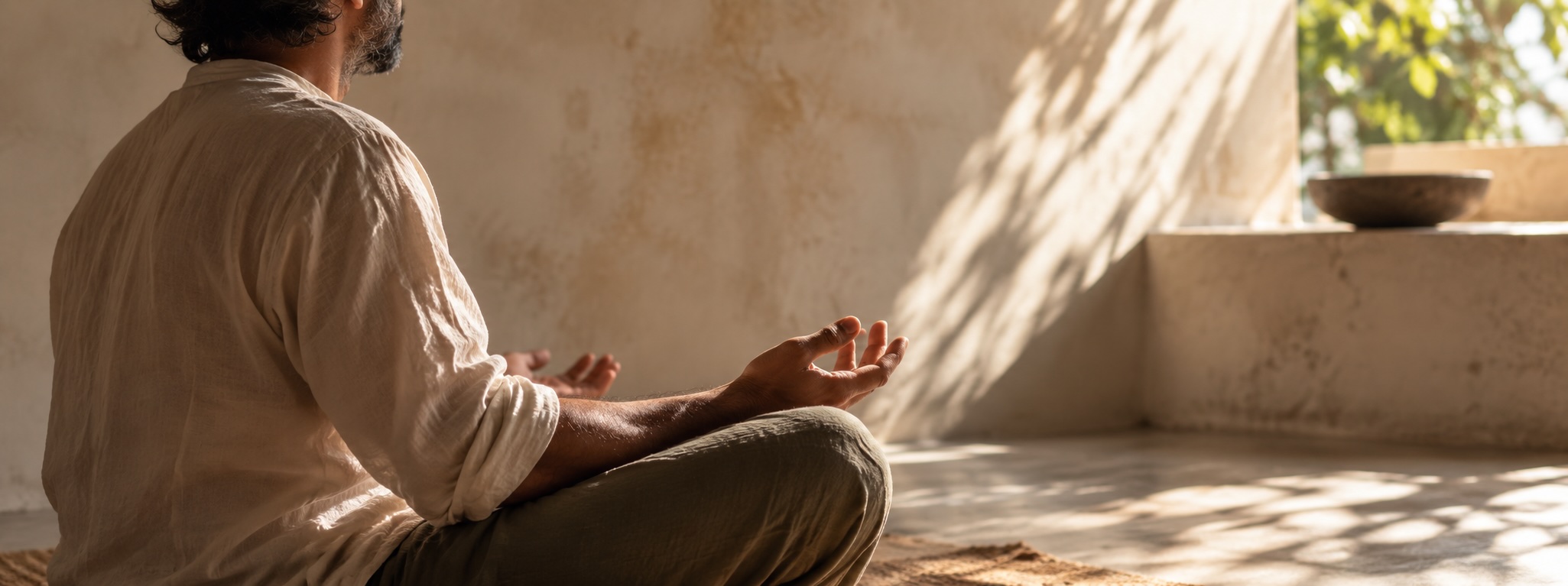 Meditation in open room